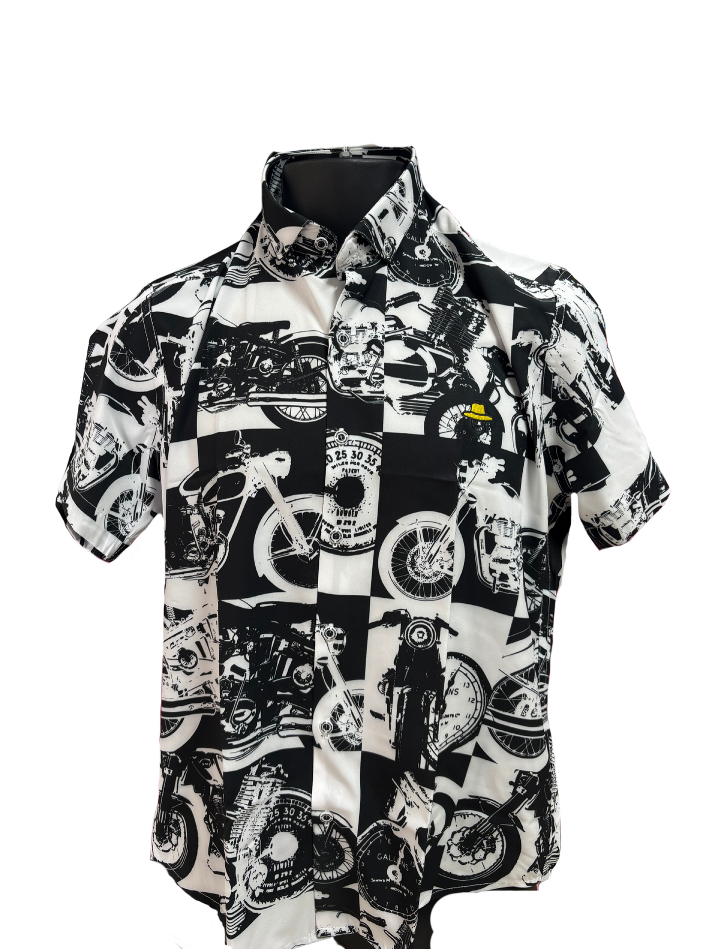 SAMBARLOT Black and White Motorcycle Shirt