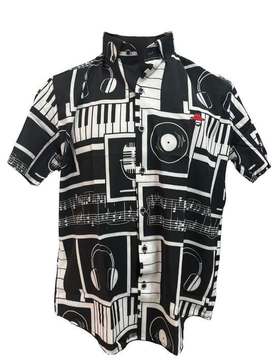 SAMBARLOT Black and White Piano Shirt