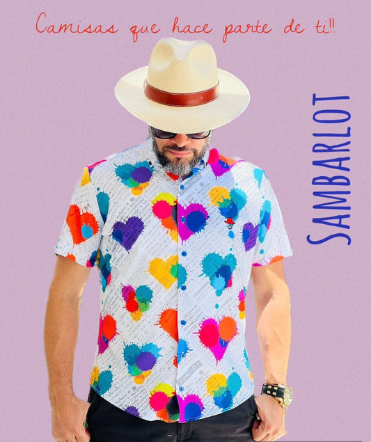 Sambarlot Heart Print Shirt