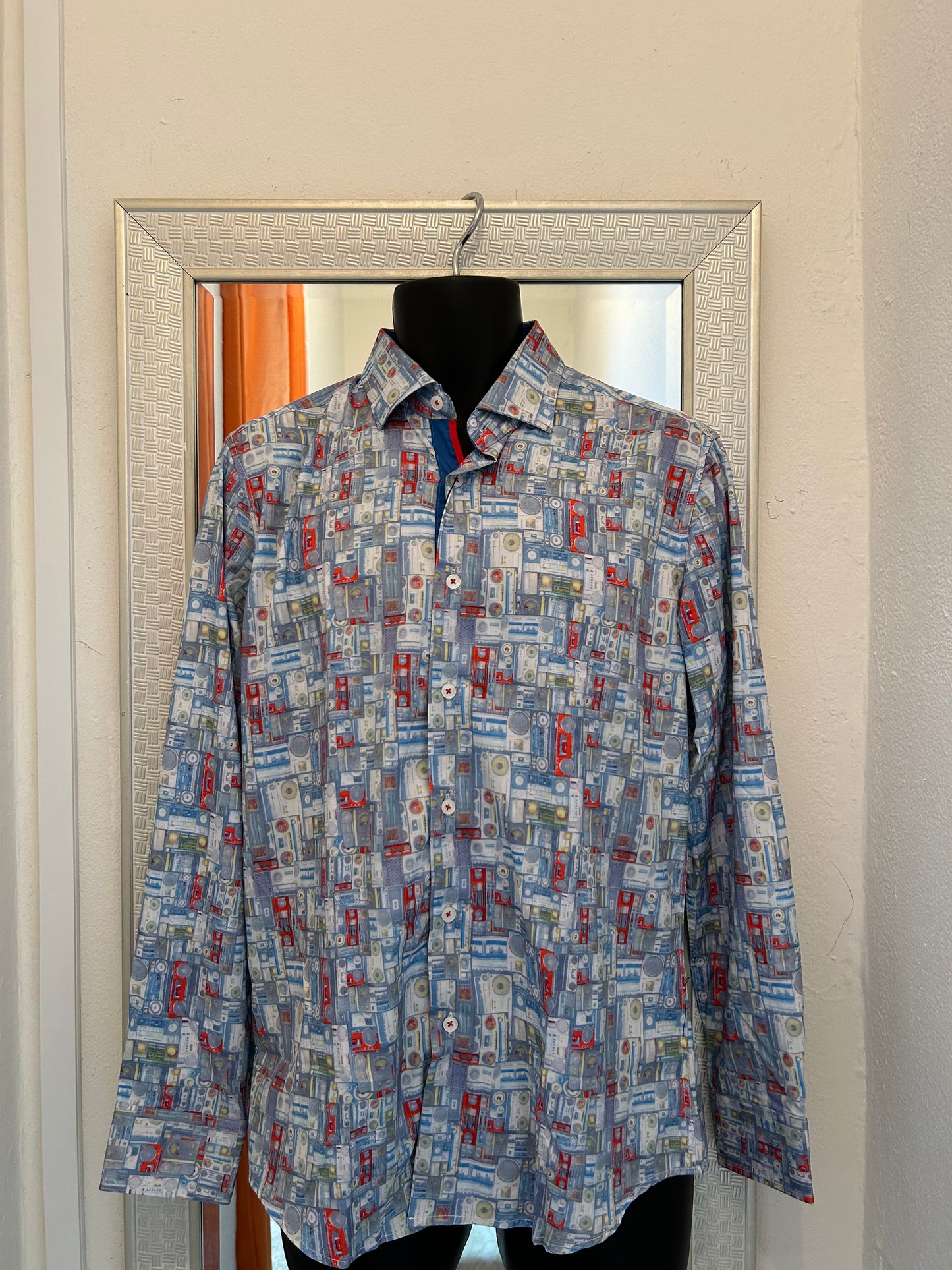 MAURIZIO CELETTI RADIO PATTERN LONG SLEEVE SHIRT