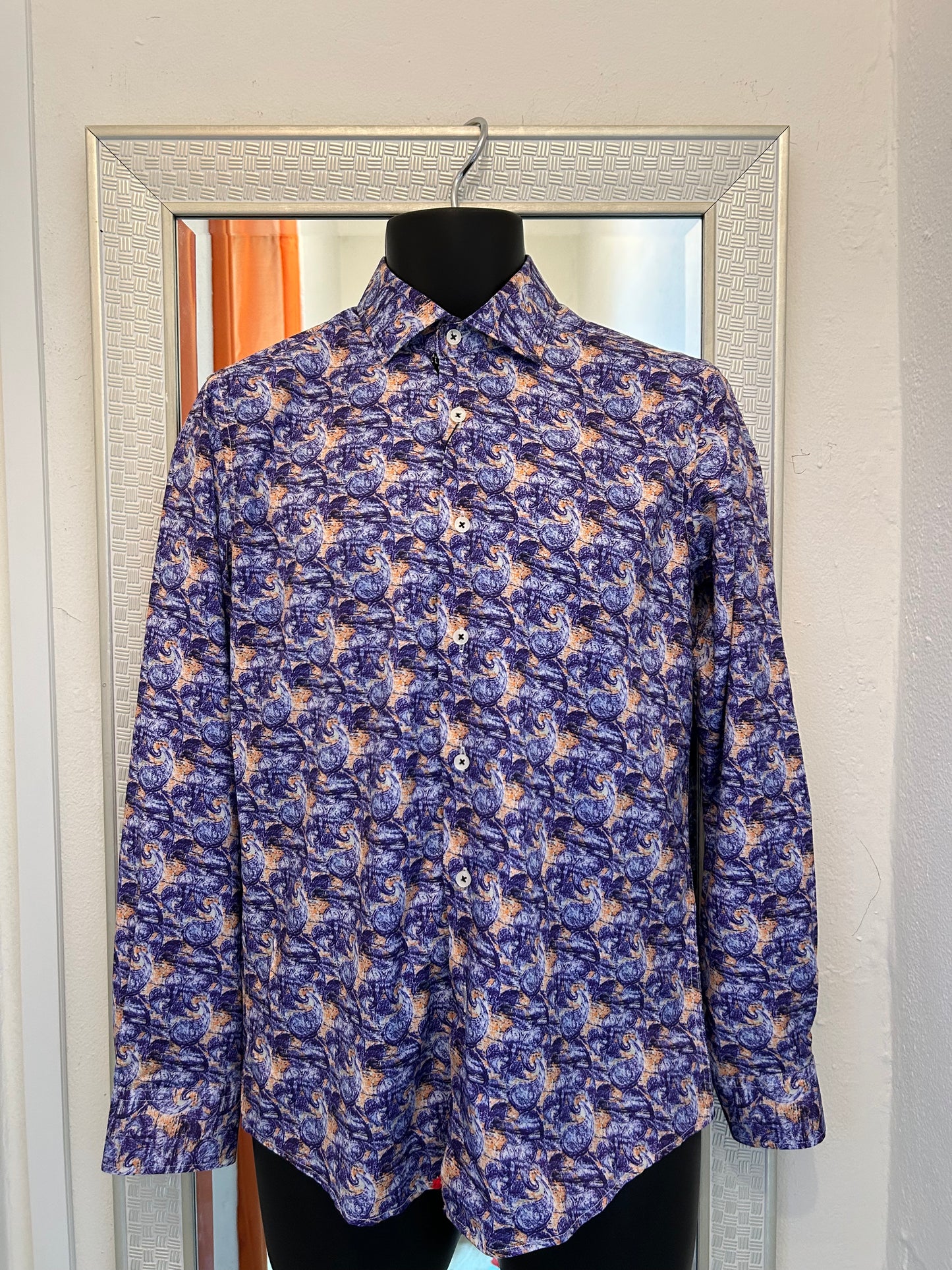 MAURIZIO CELETTI PURPLE AND ORANGE LONG SLEEVE SHIRT