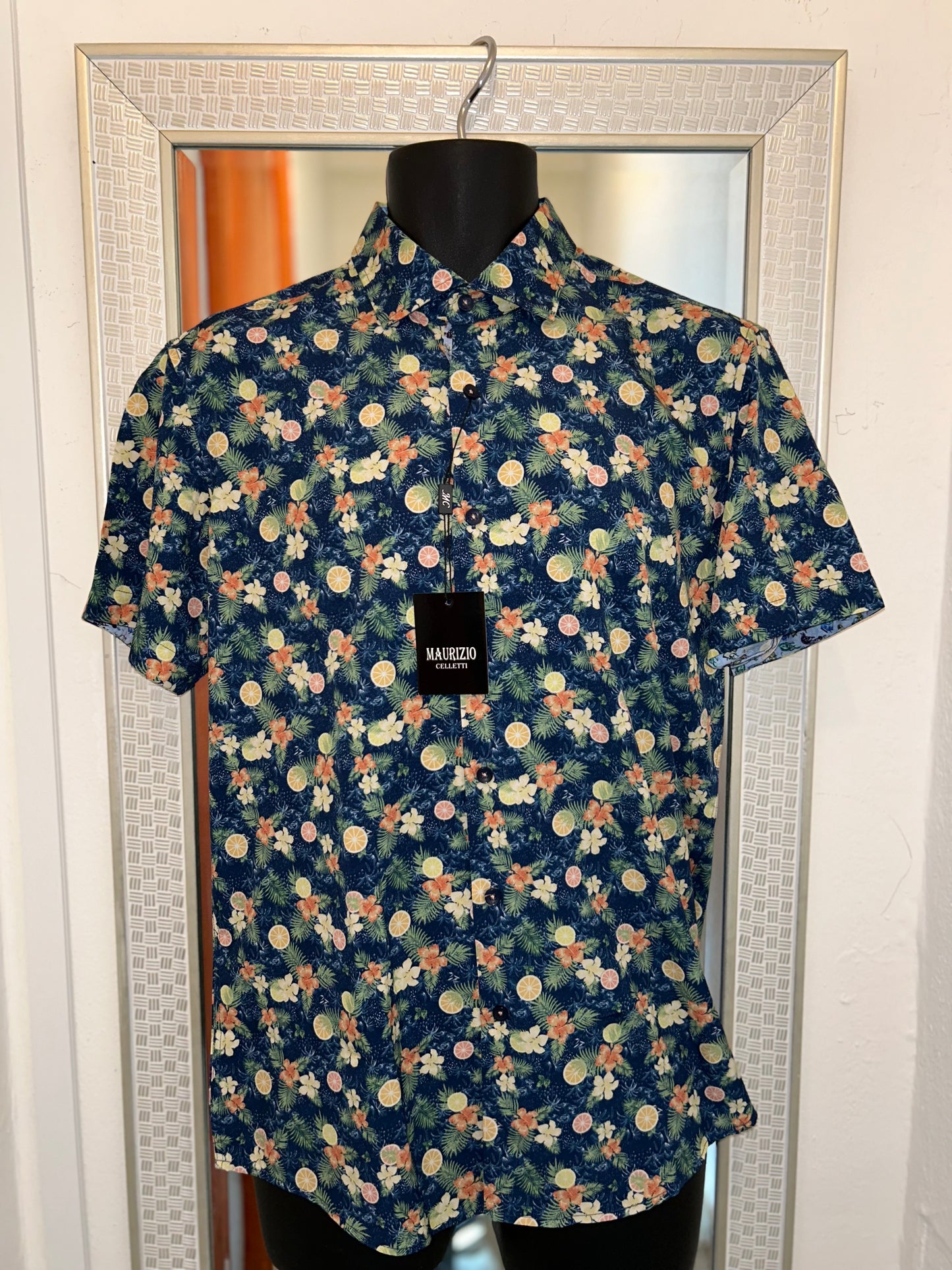 MAURIZIO CELETTI FRUIT PRINT SHIRT