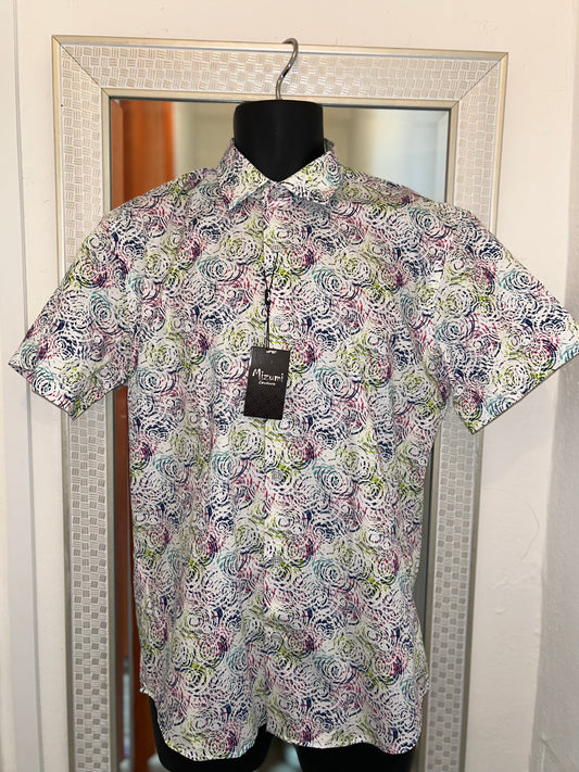 MIZUMI PURPLE AND GREEN PRINT SHIRT