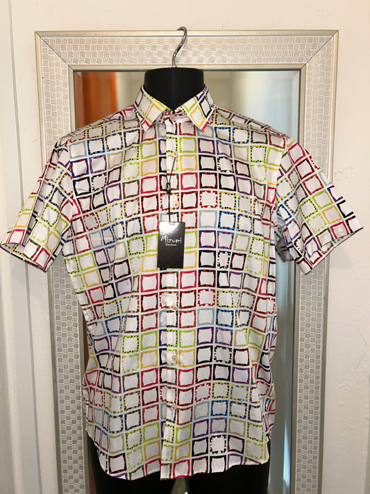 MIZUMI COLORFUL SQUARE PATTERN SHIRT