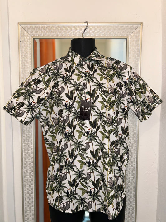 MIZUMI LEAF AND SLOTH PRINT SHIRT