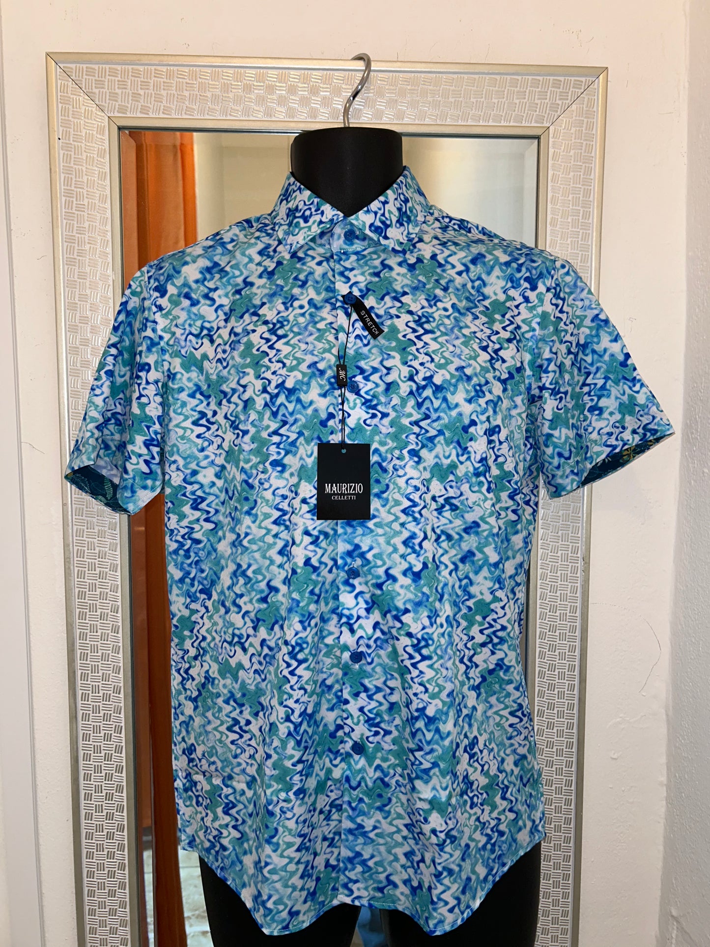 MAURIZIO CELETTI BLUE WAVE SHIRT