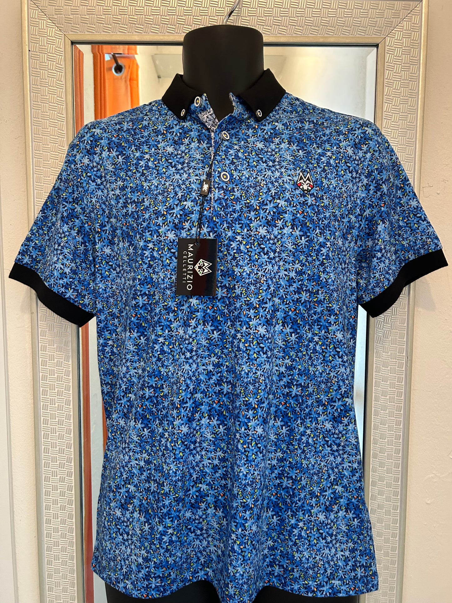 Maurizio Blue Flower Polo