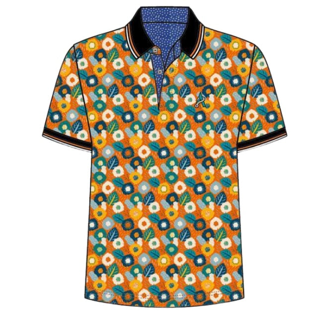 ADDICT ORANGE print POLO