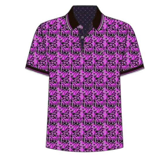 ADDICT MAGENTA PRINT POLO