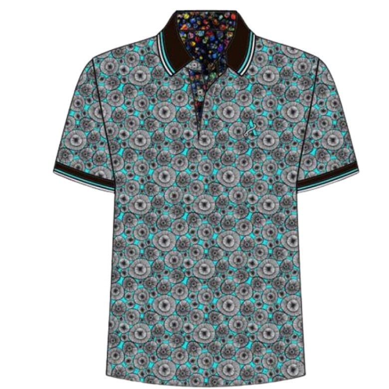 ADDICT TEAL PRINT POLO